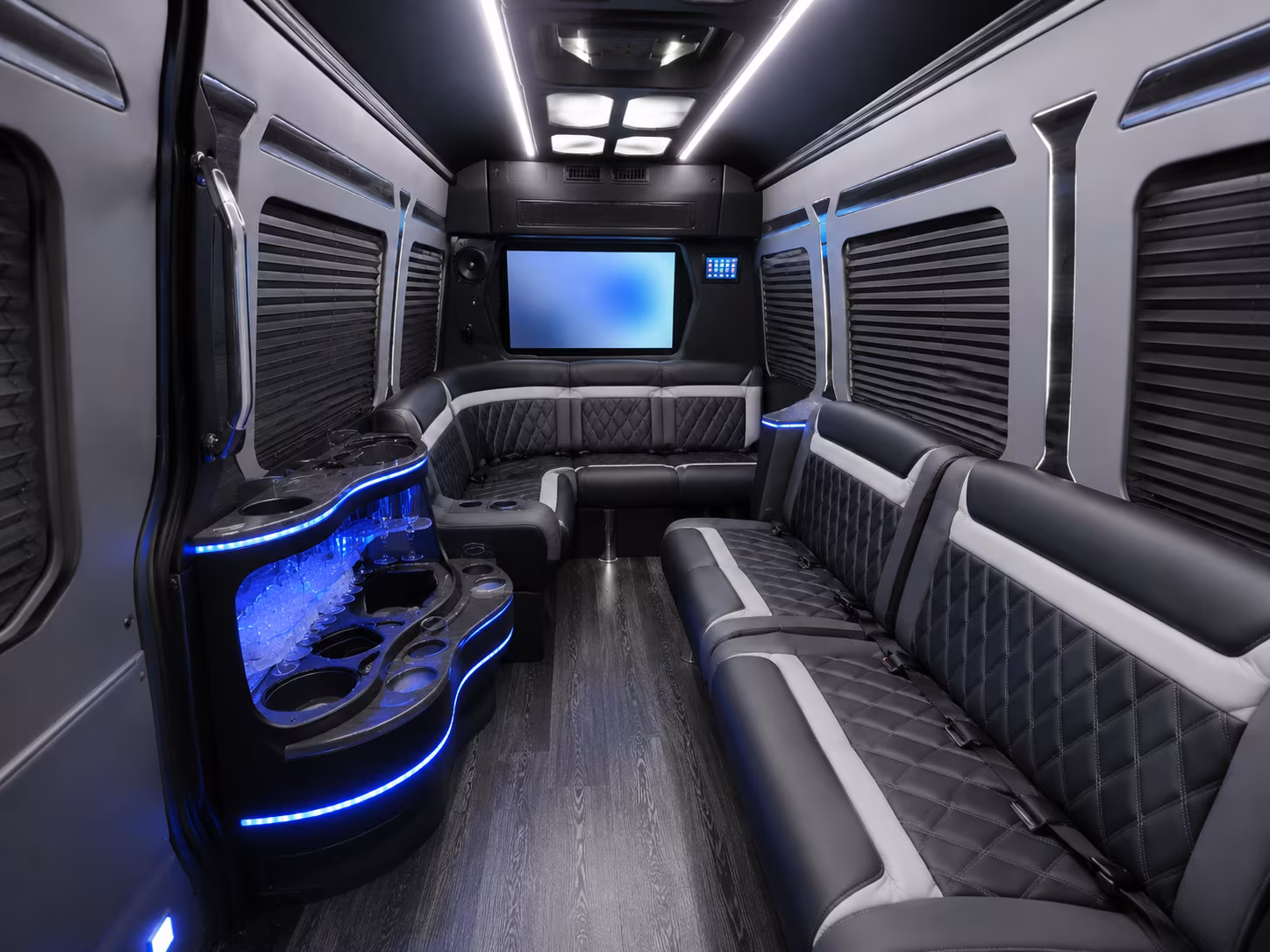 Fort Lee Corporate Transportation party bus interior