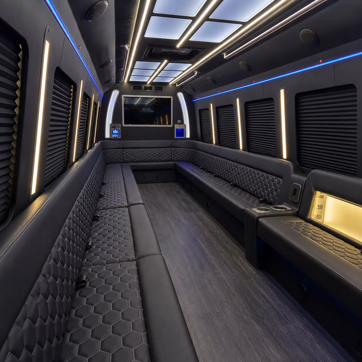 Fort Lee Private Event Transportation party bus exterior