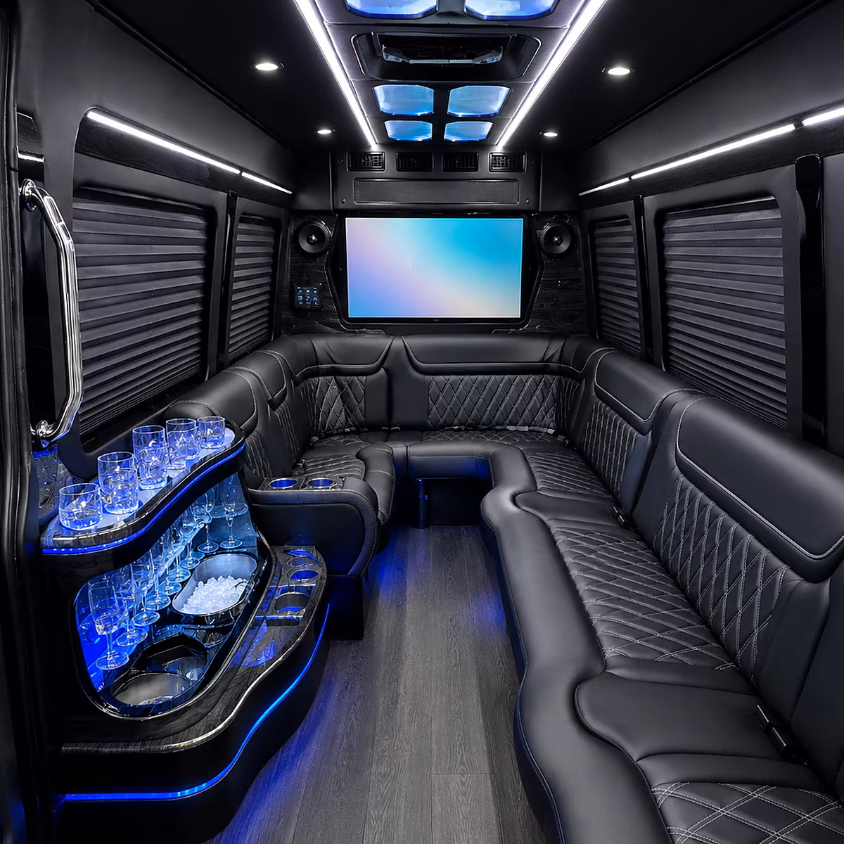 Fort Lee Private Event Transportation party bus interior