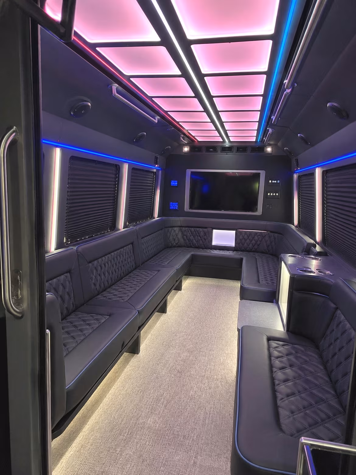 Fort Lee Prom & Homecoming Transportation party bus interior
